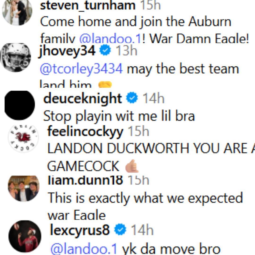 Auburn QB Deuce Knight sends fiery message to Landon Duckworth as 4-star prospect narrows down recruitment to 2 SEC teams via Instagram/@hayesfawcett3.